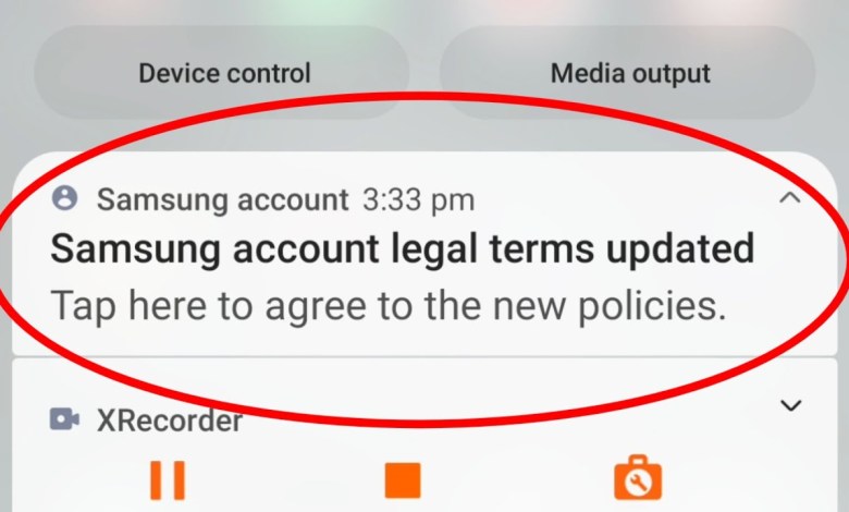 Samsung Account Legal Terms Update Notification Samsung Account Legal Terms Update Notification