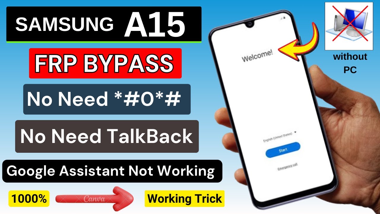 Unlock Samsung Galaxy A15 using Frp Bypass method without the need for a PC | Explore Android 14 Security Measures Unlock Samsung Galaxy A15 using Frp Bypass method without the need for a PC | Explore Android 14 Security Measures