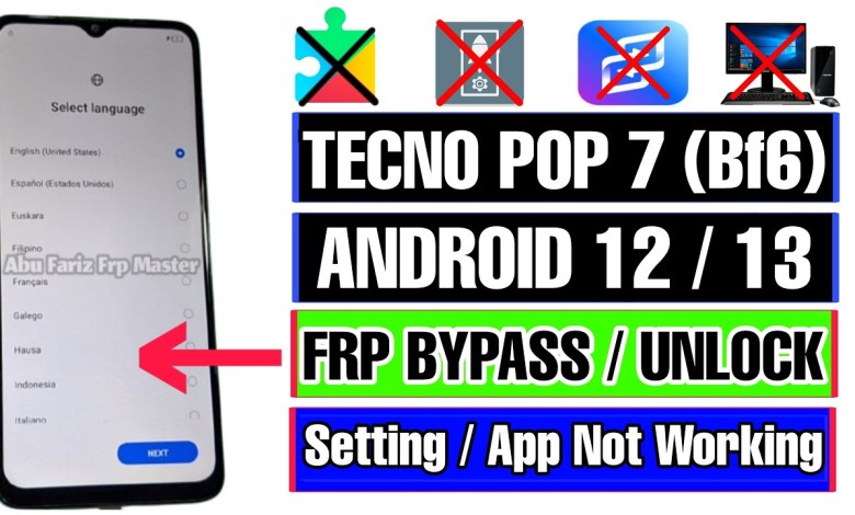 Unlock Tecno POP 7 FRP Bypass Setting Issue: Why Isn’t It Working? | Explore the POP 7 BF6 Unlock Tecno POP 7 FRP Bypass Setting Issue: Why Isn’t It Working? | Explore the POP 7 BF6