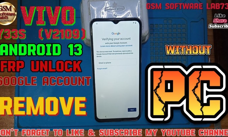 Vivo Y33S/Y33T Frp Bypass|Android 13|Vivo Y33s Google Vivo Y33S/Y33T Frp Bypass|Android 13|Vivo Y33s Google