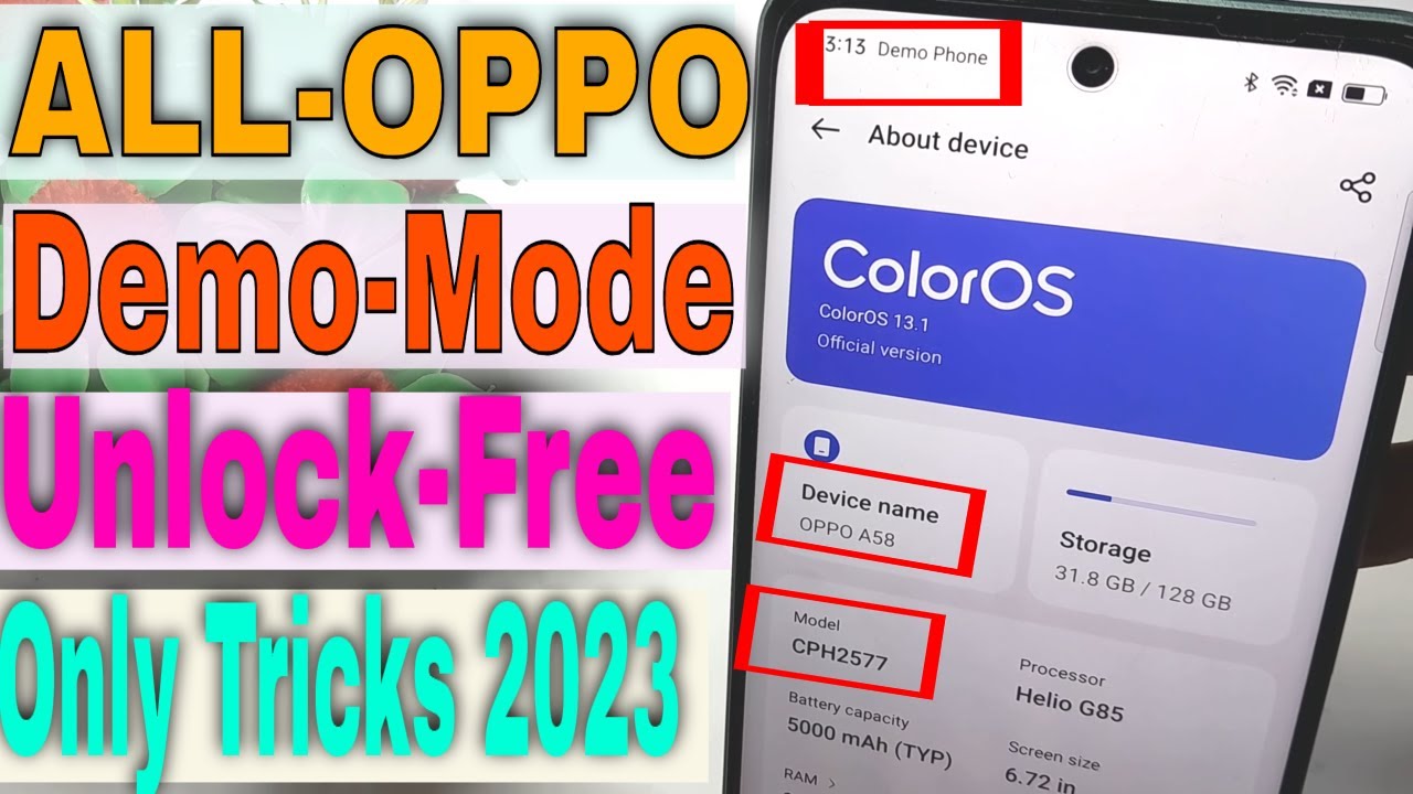 Oppo A58|A78 (Cph2577) Demo Remove without pc | All Oppo A58|A78 (Cph2577) Demo Remove without pc | All