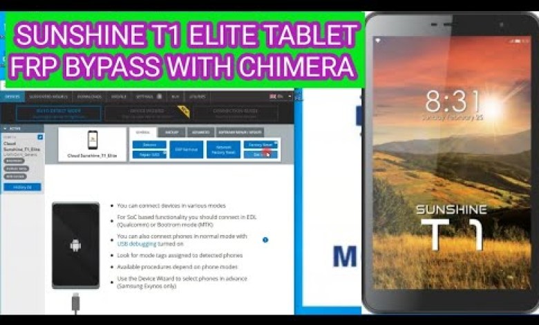 SUNSHINE T1 ELITE TABLET FRP BYPASS WITH CHIMERA SUNSHINE T1 ELITE TABLET FRP BYPASS WITH CHIMERA