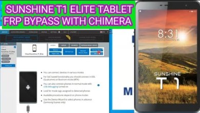 SUNSHINE T1 ELITE TABLET FRP BYPASS WITH CHIMERA SUNSHINE T1 ELITE TABLET FRP BYPASS WITH CHIMERA