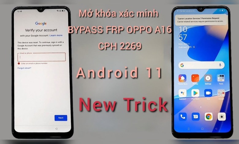 Unlock Account Verification – BYPASS FRP OPPO A16 – CPH Unlock Account Verification – BYPASS FRP OPPO A16 – CPH