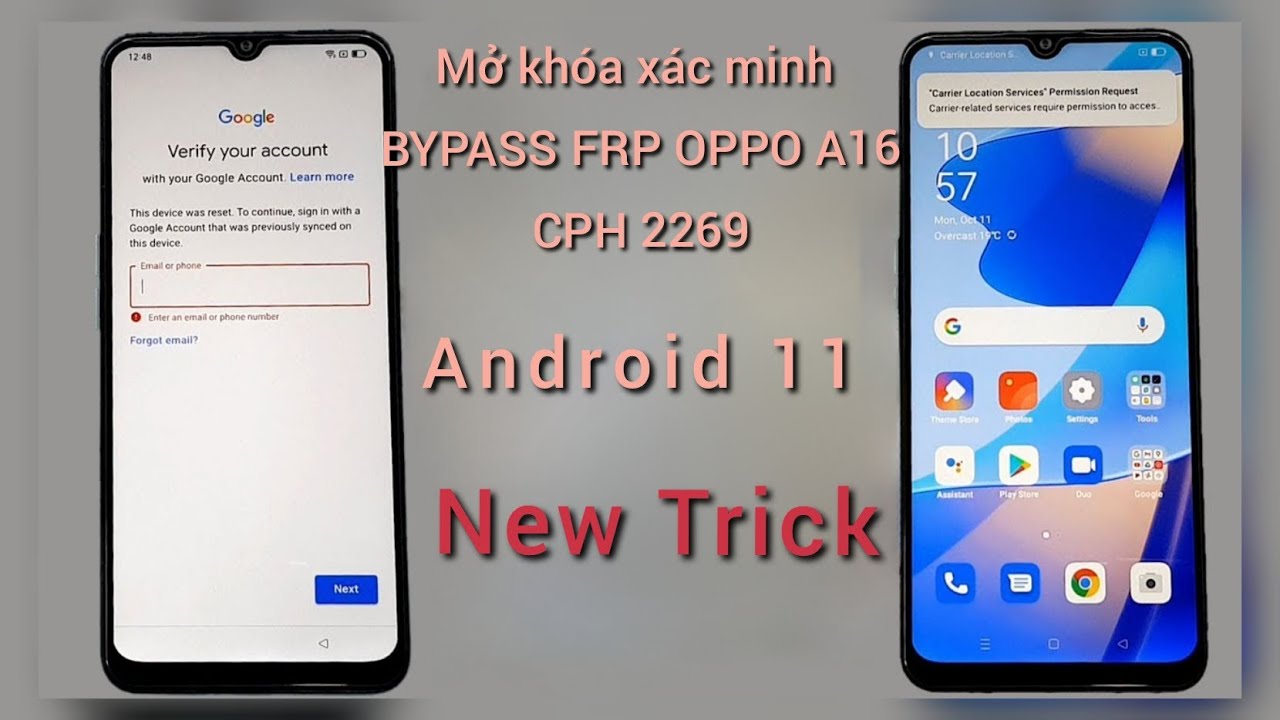 Unlock Account Verification – BYPASS FRP OPPO A16 – CPH Unlock Account Verification – BYPASS FRP OPPO A16 – CPH