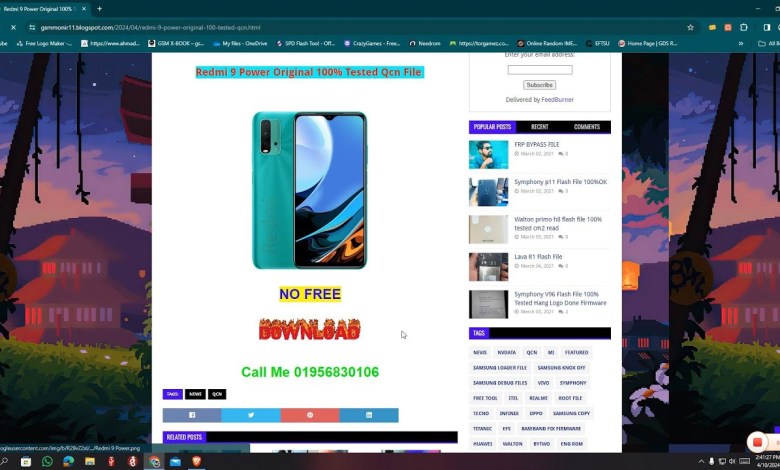 Redmi 9 Power Original 100% Tested Qcn File #gsmakd Redmi 9 Power Original 100% Tested Qcn File #gsmakd