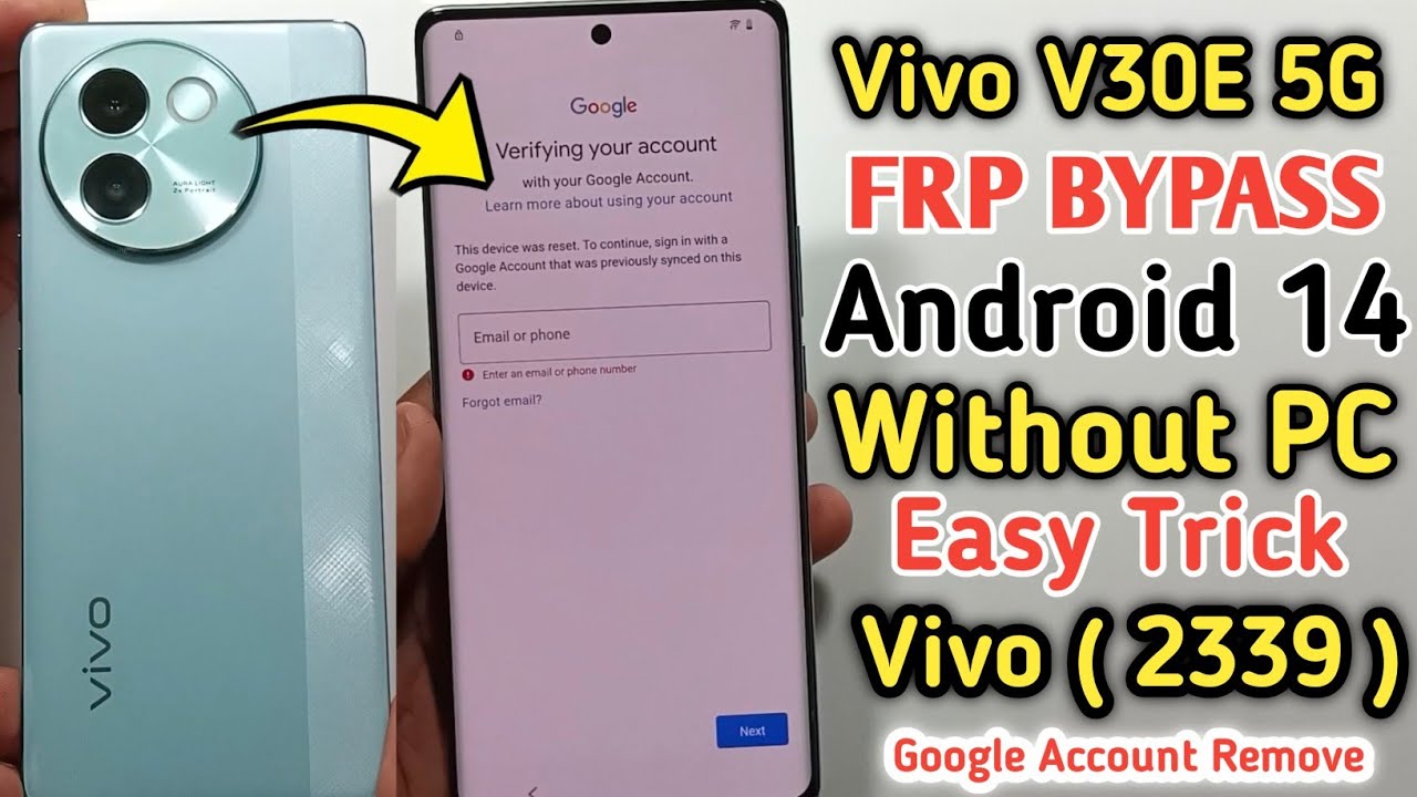 Vivo V30e 5G FRP Bypass Android 14 | New Security 2024 Vivo V30e 5G FRP Bypass Android 14 | New Security 2024