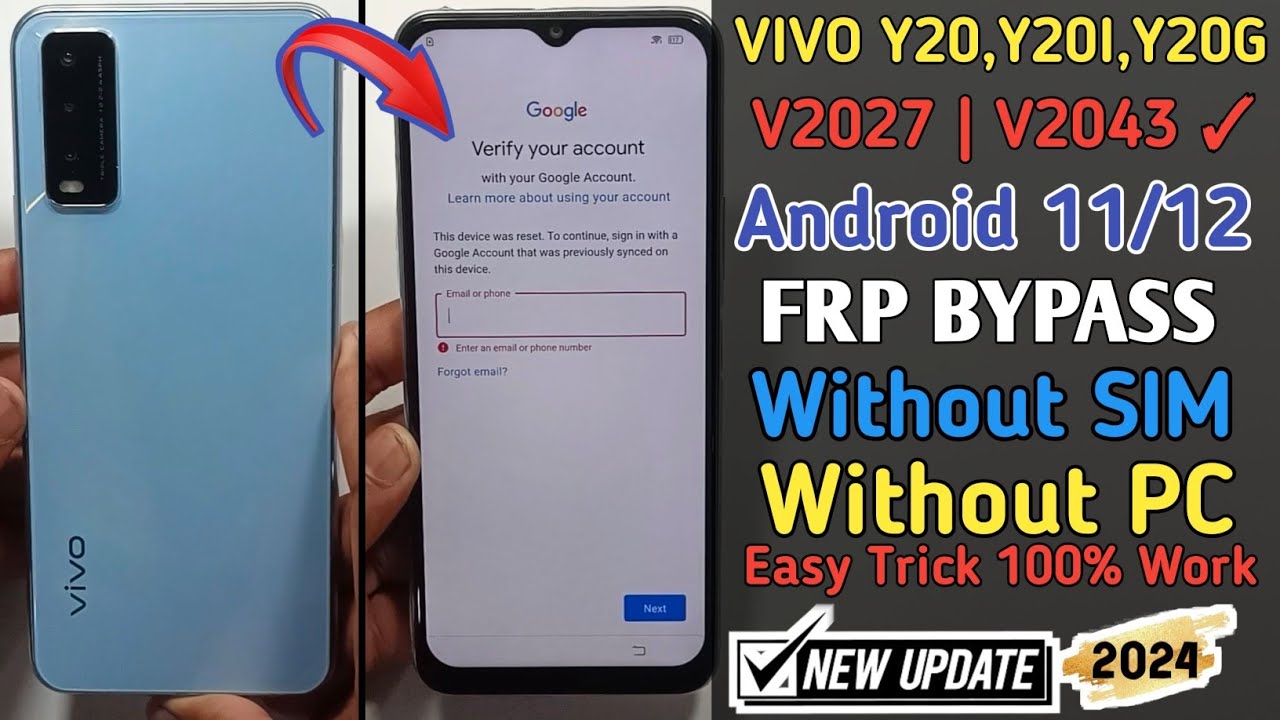 VIVO Y20 FRP Bypass Android 11/12 | New Method 2024 | VIVO Y20 FRP Bypass Android 11/12 | New Method 2024 |