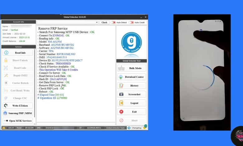 Remove FRP Samsung Galaxy A02s By Global Unlocker Pro Remove FRP Samsung Galaxy A02s By Global Unlocker Pro
