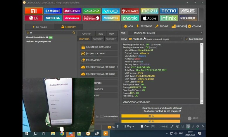 Xiaomi Redmi Note 8T / Mi account + Frp / Delete Google Xiaomi Redmi Note 8T / Mi account + Frp / Delete Google