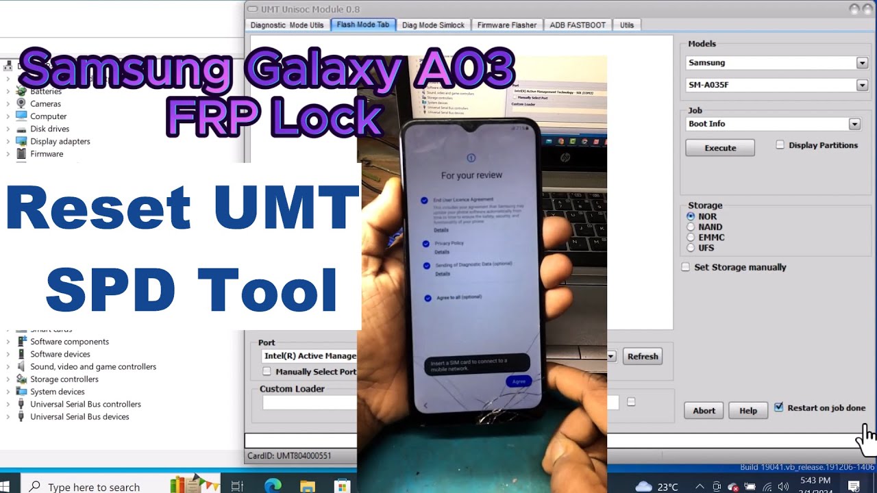Samsung Galaxy A03 (A035F) FRP Reset Done UMT SPD Tool Samsung Galaxy A03 (A035F) FRP Reset Done UMT SPD Tool