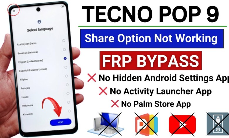 How to Bypass Tecno Pop 9 FRP on Android 14 with Share Option Not Working How to Bypass Tecno Pop 9 FRP on Android 14 with Share Option Not Working