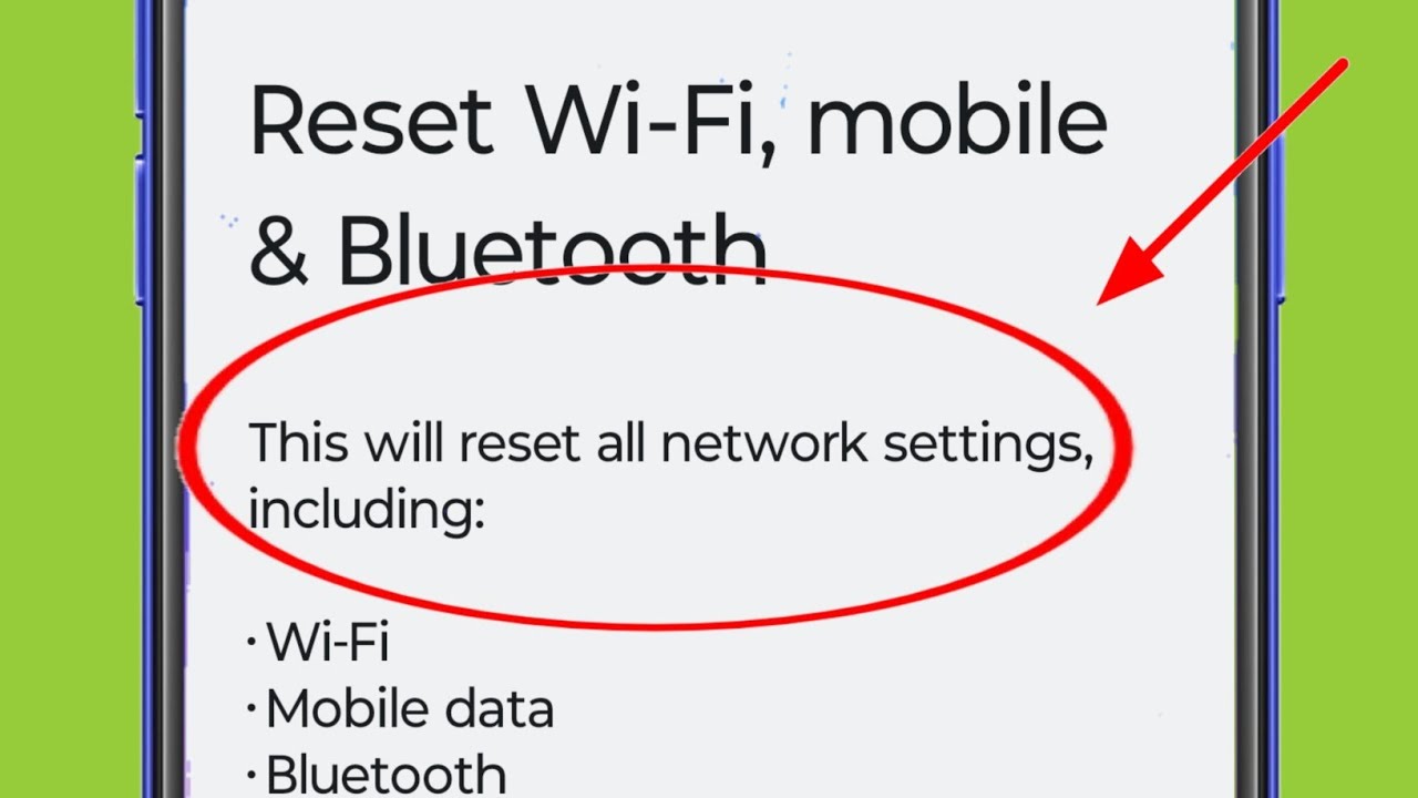 What is This will reset all network settings including What is This will reset all network settings including