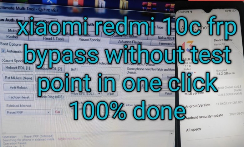 xiaomi redmi 10c frp bypass without test point in one xiaomi redmi 10c frp bypass without test point in one
