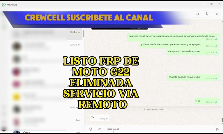 FRP MOTO G22 VIA REMOTE CREWCELL REPAIRS FRP MOTO G22 VIA REMOTE CREWCELL REPAIRS
