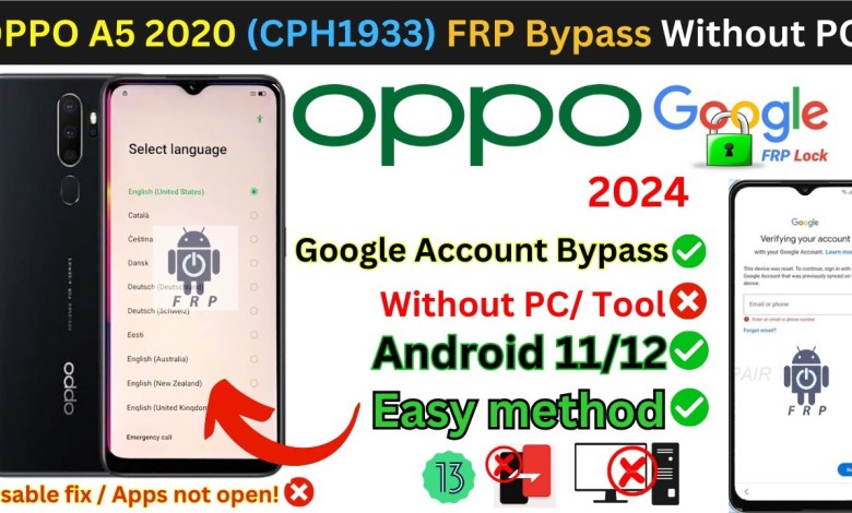 Oppo A5 2020 (CPH1933) FRP Bypass Without Computer Oppo A5 2020 (CPH1933) FRP Bypass Without Computer