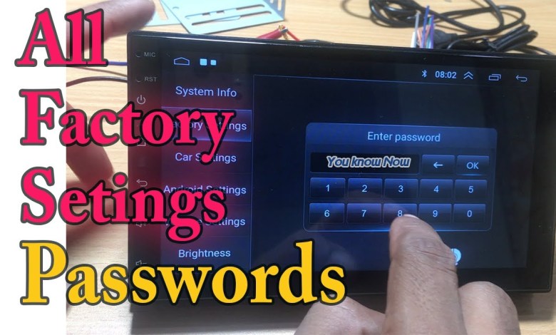 All the Factory Reset Codes for Android Car Head Units All the Factory Reset Codes for Android Car Head Units
