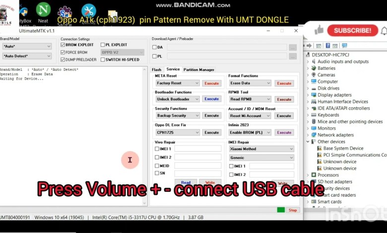 Oppo A1k (cph-1923) Pin, Pattern, FRP Remove With UMT Oppo A1k (cph-1923) Pin, Pattern, FRP Remove With UMT