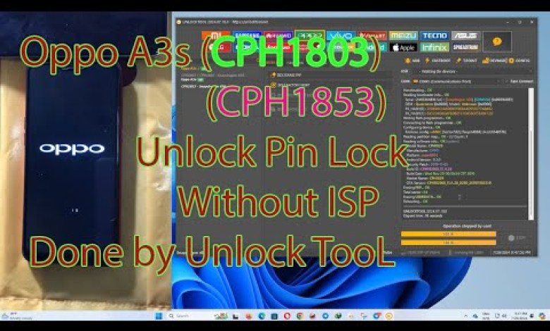 Oppo A3s (CPH1803) reset Pin lock by Unlock-Tool 100% Oppo A3s (CPH1803) reset Pin lock by Unlock-Tool 100%