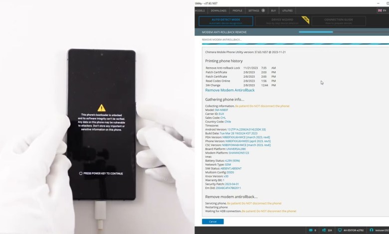 Samsung Exynos Anti Rollback Disable with ChimeraTool Samsung Exynos Anti Rollback Disable with ChimeraTool