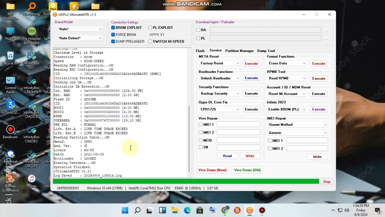 Oppo A1k cph 1923 Pin, Pattern, FRP Remove With UMT Oppo A1k cph 1923 Pin, Pattern, FRP Remove With UMT