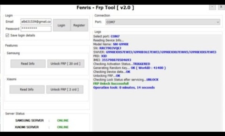 Samsung S21 FE 5G FRP Unlock Fenri-Frp Tool v2.0 Samsung S21 FE 5G FRP Unlock Fenri-Frp Tool v2.0