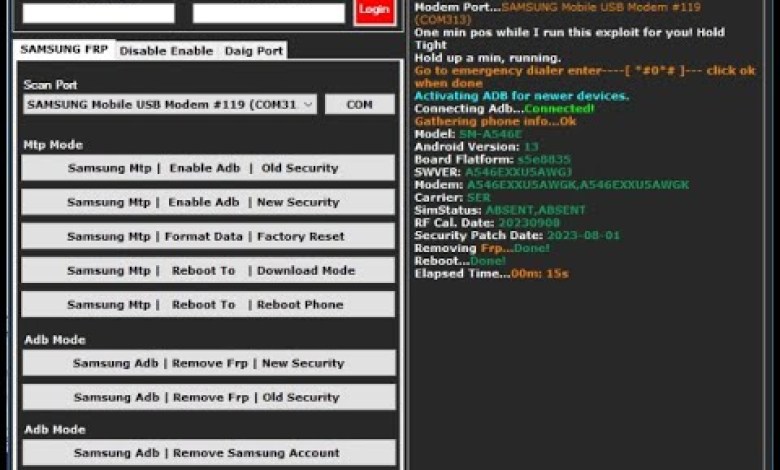 Samsung Galaxy A54 (A546E) U5 U6 FRP Bypass Android 13 Samsung Galaxy A54 (A546E) U5 U6 FRP Bypass Android 13
