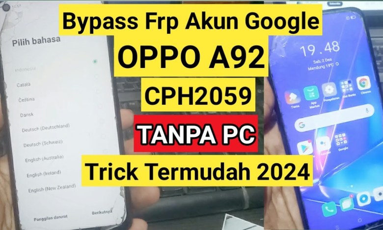 How to Bypass Forgotten Google Account Oppo A92 CPH2059 Without PC How to Bypass Forgotten Google Account Oppo A92 CPH2059 Without PC