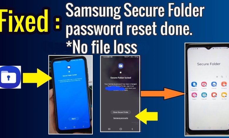 Samsung Secure folder password reset problem Samsung Secure folder password reset problem