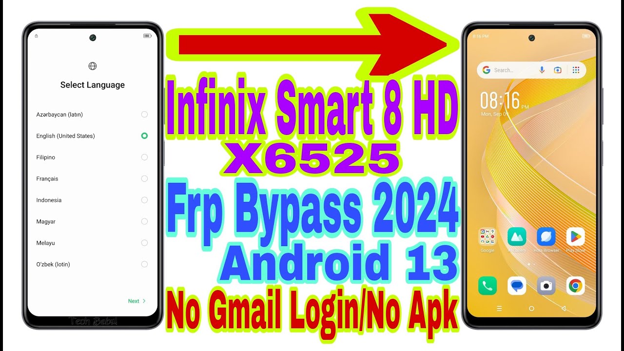 Unlock Infinix Smart 8 HD (X6525) Android 13 Frp Bypass | Discover the Latest Methods! Unlock Infinix Smart 8 HD (X6525) Android 13 Frp Bypass | Discover the Latest Methods!