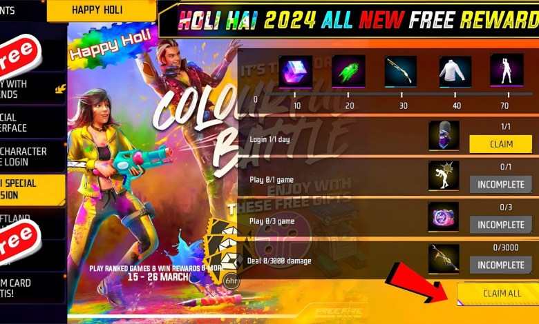 Holi Event Free Fire + Ff new event-para Holi Event Free Fire + Ff new event-para