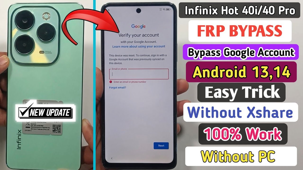 How to Unlock Infinix Hot 40i/40 Pro with Android 13,14 FRP Bypass: A Must-Know Trick! How to Unlock Infinix Hot 40i/40 Pro with Android 13,14 FRP Bypass: A Must-Know Trick!