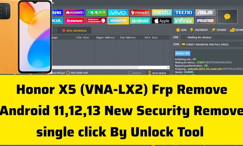 Honor X5 (VNA-LX2) Android 11,12,13 Frp Remove New Honor X5 (VNA-LX2) Android 11,12,13 Frp Remove New