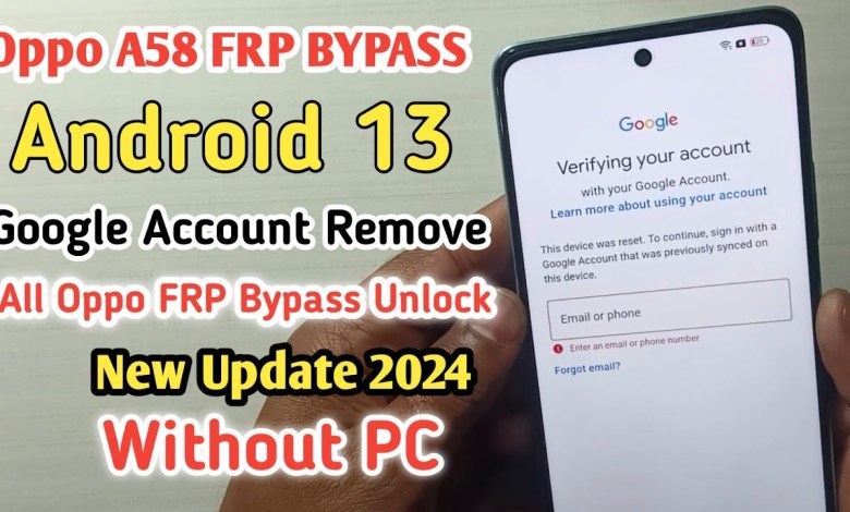 Oppo A58 FRP Bypass Android 13 (Reset Option Not Oppo A58 FRP Bypass Android 13 (Reset Option Not