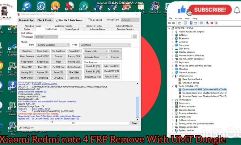 Xiaomi Redmi note 4 FRP Remove With UMT Dongle Xiaomi Redmi note 4 FRP Remove With UMT Dongle