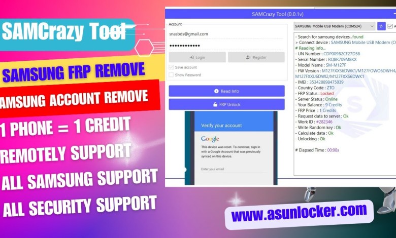 SAMCrazy Tool Samsung FRP remove 1 Credit full tutorial SAMCrazy Tool Samsung FRP remove 1 Credit full tutorial