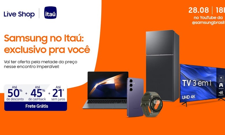 #SamsungLiveShop 08/28 – Samsung at Itaú with 50% #SamsungLiveShop 08/28 – Samsung at Itaú with 50%