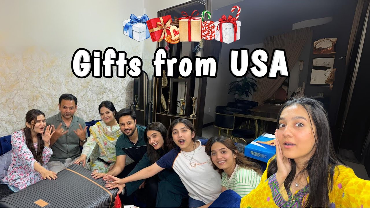 Sabkey liay papa USA say what gifts did you bring? for mom Sabkey liay papa USA say what gifts did you bring? for mom
