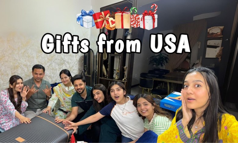 Sabkey liay papa USA say what gifts did you bring? for mom Sabkey liay papa USA say what gifts did you bring? for mom