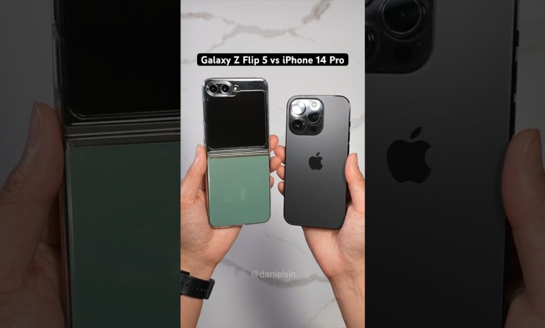 Samsung Galaxy Z Flip 5 vs iPhone 14 Pro Camera Samsung Galaxy Z Flip 5 vs iPhone 14 Pro Camera