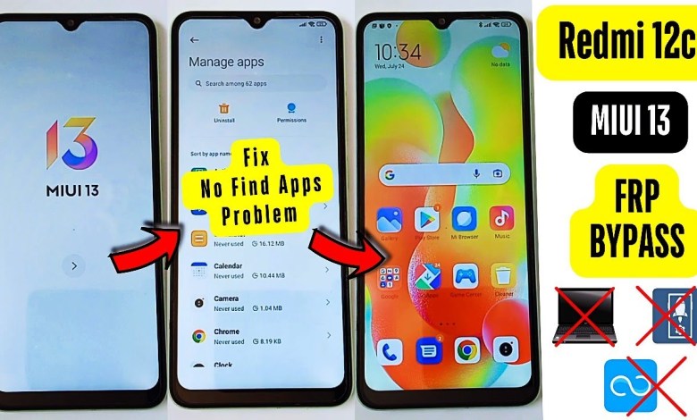 Redmi 12c Miui 13 FRP Bypass/Unlock – Fix Find Apps – Redmi 12c Miui 13 FRP Bypass/Unlock – Fix Find Apps –