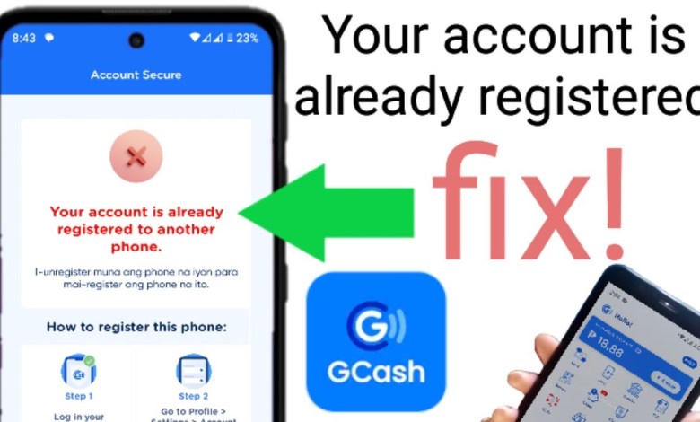 Your account is already registered to another phone in Your account is already registered to another phone in