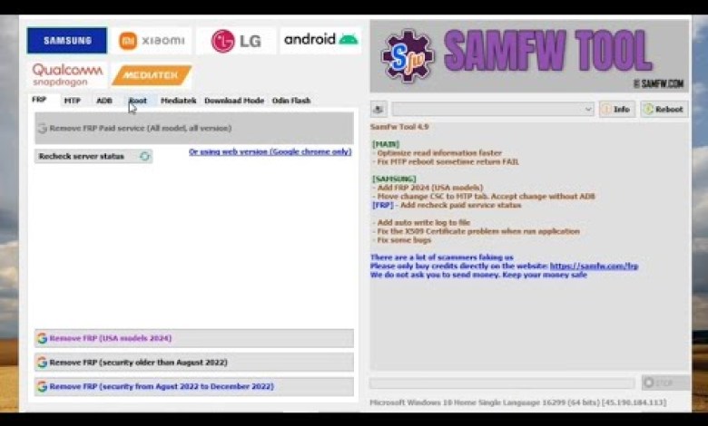 SamFw Tool Setup v4.9 Erase FRP, Change SCS, Unlock KG, SamFw Tool Setup v4.9 Erase FRP, Change SCS, Unlock KG,