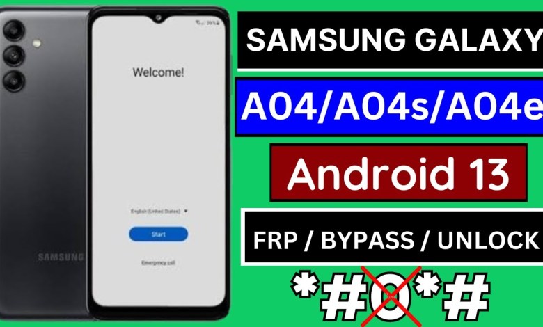 Samsung Galaxy A04/A04s/A04e FRP Bypass Android 13 Samsung Galaxy A04/A04s/A04e FRP Bypass Android 13
