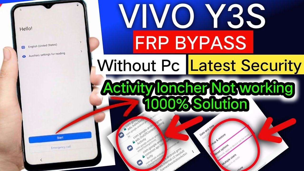Unlock Vivo Y3S: Solve Activity Launcher Error & Bypass Unlock Vivo Y3S: Solve Activity Launcher Error & Bypass