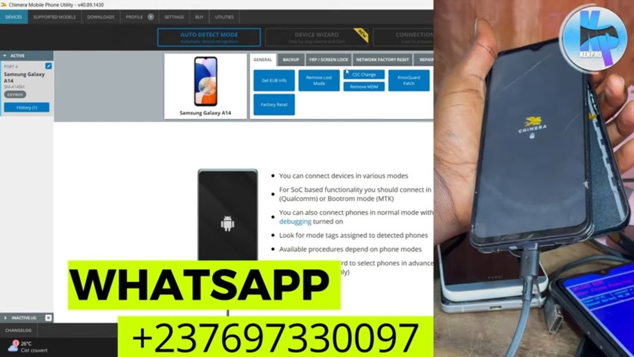 Unlock Samsung SM-A145M with Exynos processor using EUB mode bypass test Unlock Samsung SM-A145M with Exynos processor using EUB mode bypass test
