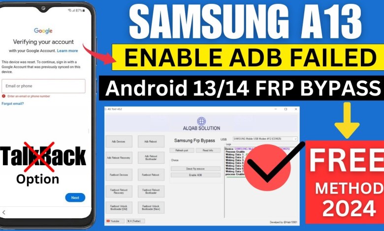 SAMSUNG A13 FRP BYPASS ENABLE ADB FAILE | ANDROID SAMSUNG A13 FRP BYPASS ENABLE ADB FAILE | ANDROID