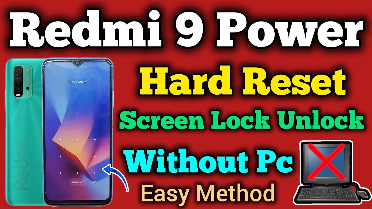 Redmi 9 Power Screen Lock Unlock || Full Hard Reset || Redmi 9 Power Screen Lock Unlock || Full Hard Reset ||