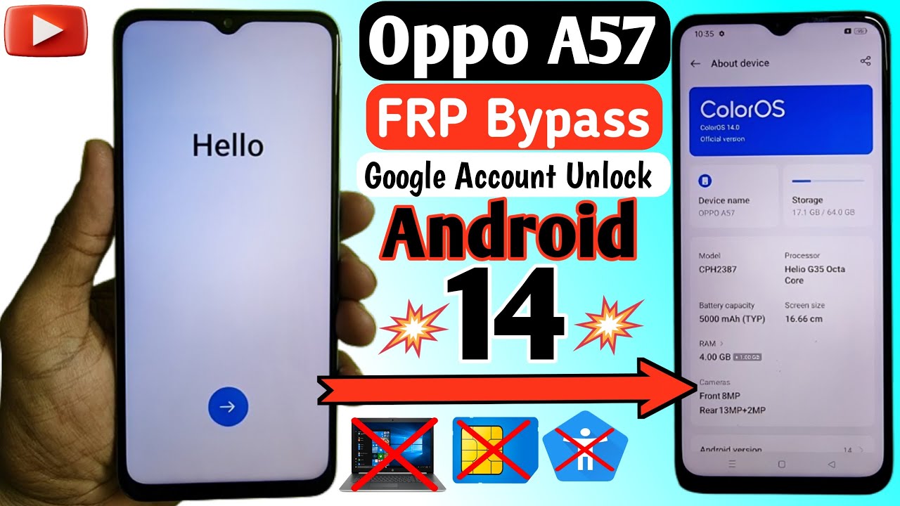Oppo A57 FRP Bypass Android 14 | All Oppo / Realme / Oppo A57 FRP Bypass Android 14 | All Oppo / Realme /