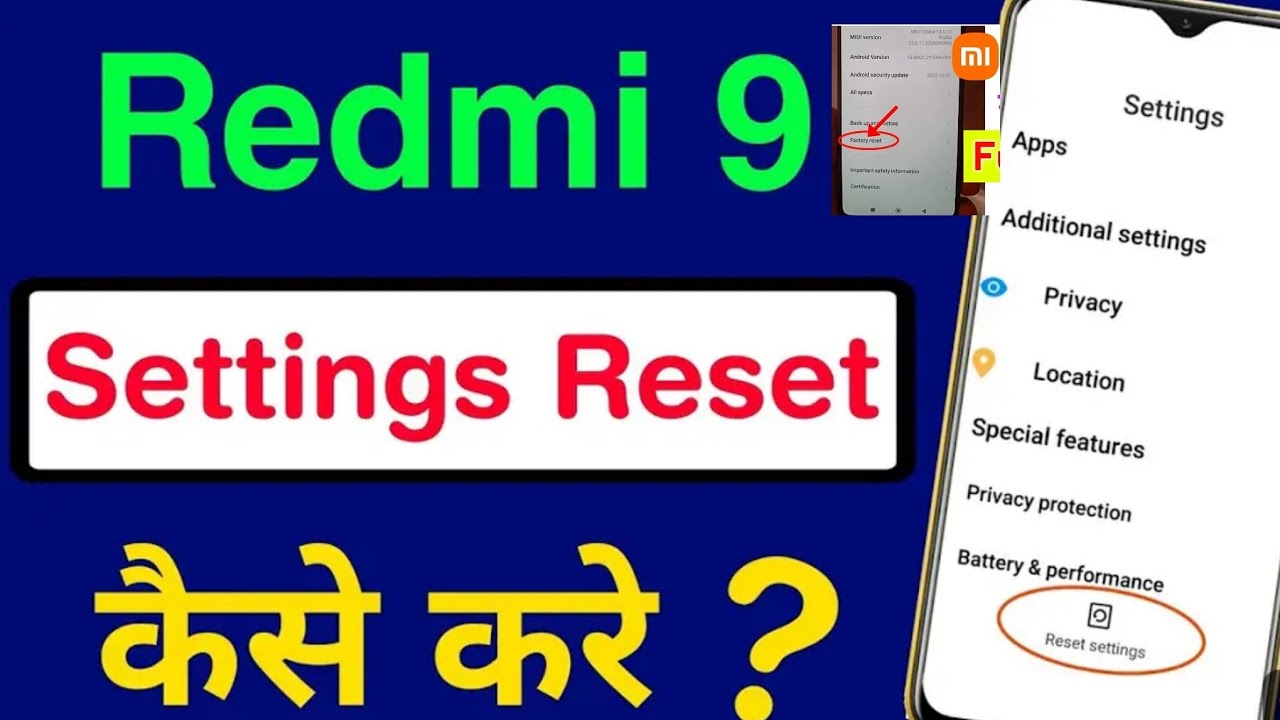 How to Reset Setting in Redmi 9 | Redmi 9 Ka Settings How to Reset Setting in Redmi 9 | Redmi 9 Ka Settings